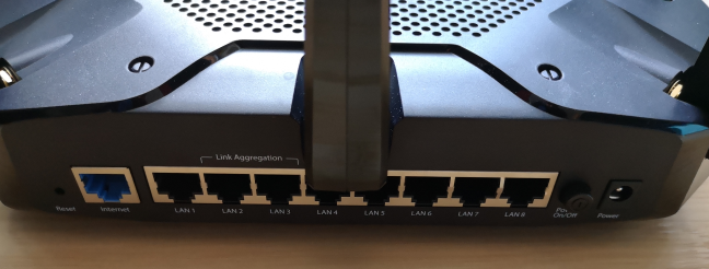 De Ethernet-poorten op de TP-Link Archer C5400X