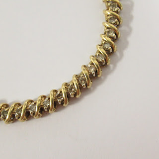 10K Gold and Diamond Chain Bracelet