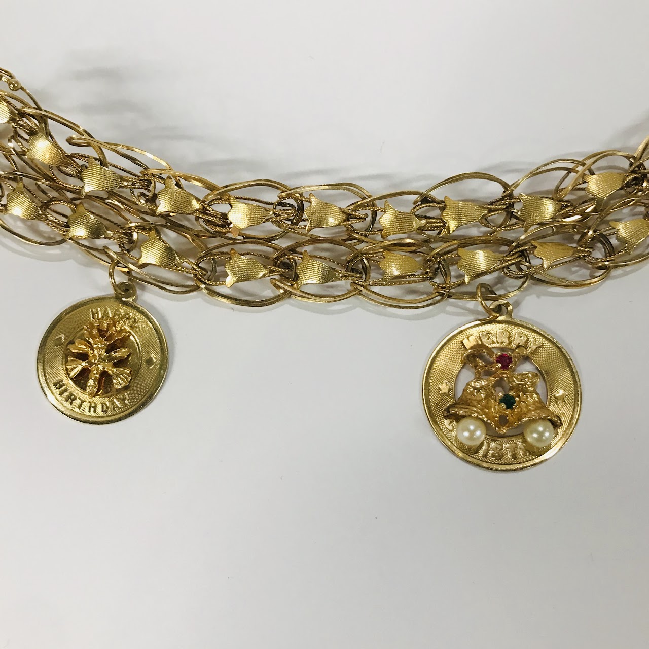 14K Gold Double Charm Bracelet