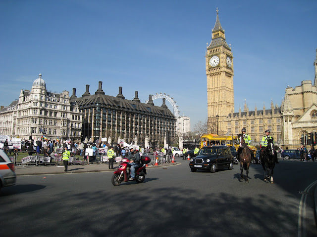 Big Ben and Tamil Protesters