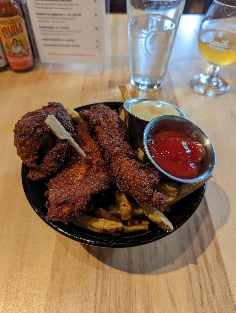 Gluten free chicken tenders and fries