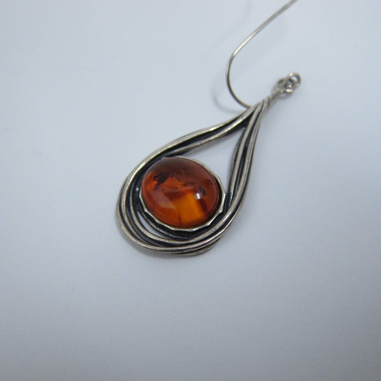 Sterling Silver and Amber Earrings