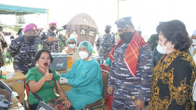 TNI Al Lantamal I Bersama MUI Dan Pemkab Karo  Laksanakan Vaksin Kepada Warga Kabupaten Karo