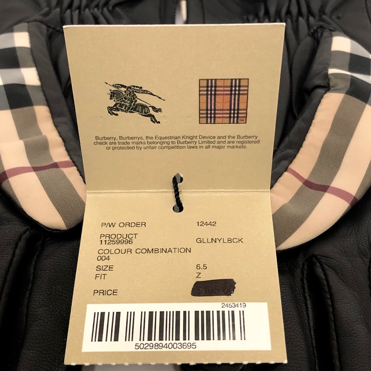 Burberry London NEW Check Gloves