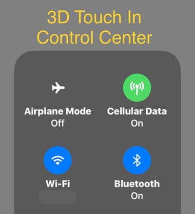 コントロールセンターの3DTouch