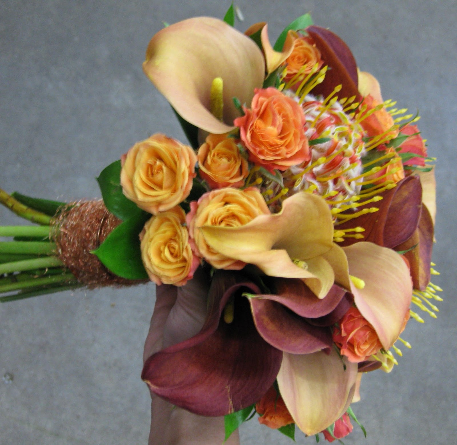 orange wedding flowers,