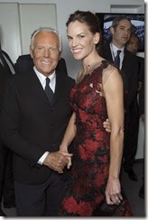 Giorgio Armani e Hilary Swank