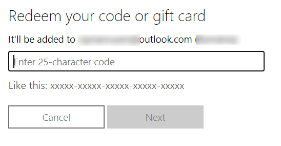 Canjee un código digital de tarjeta de regalo de Xbox en microsoft.com