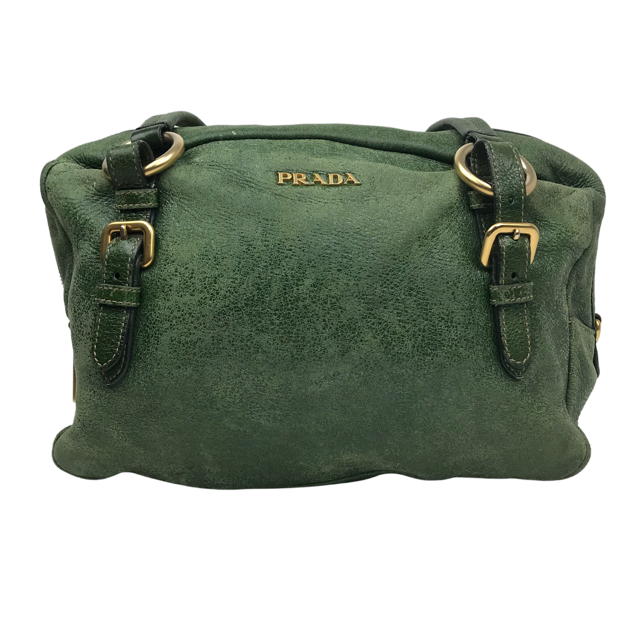 Prada Green Leather Shoulder Bag