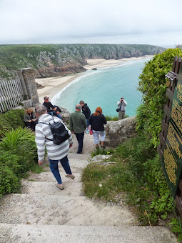 Steps lead down the cliff face at Minack