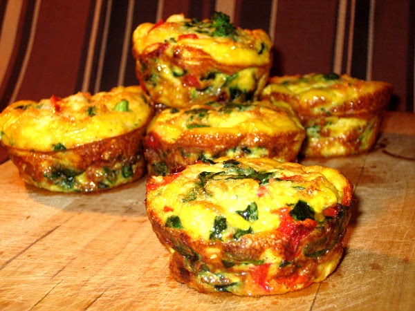 Gourmet Vegetable Quiche Cups with Spinach, Broccoli, Feta, Sundried ...