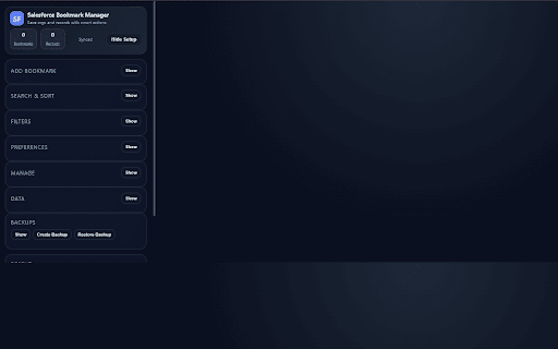 Salesforce Bookmark Manager screenshot 1