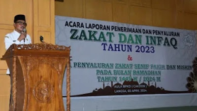 Pemerintah kota Langsa Menyampaikan Penyaluran Zakat Serta Infaq Tahun 2023