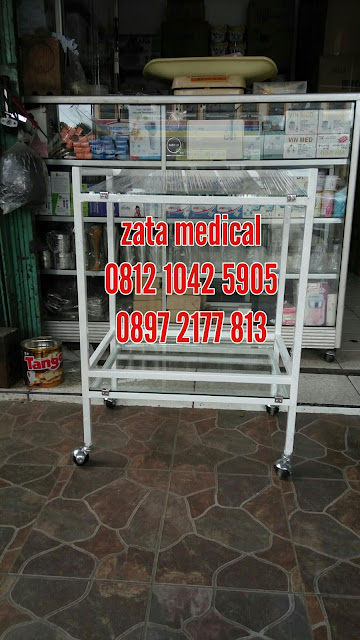 troli atau trolley instrument kaca zata medical cibubur jakarta