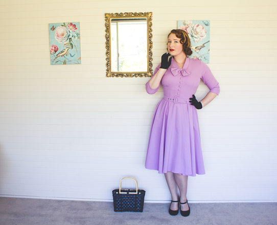 1950's vintage style in lilac and black | Lavender & Twill