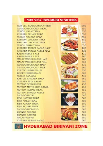 BU's Hyderabad Biryani Zone menu 
