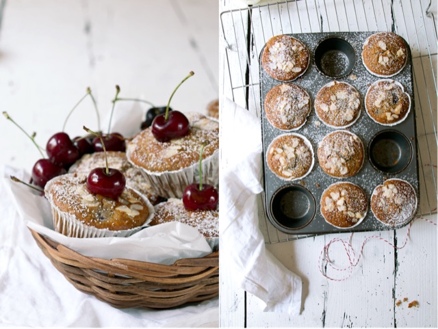 olles *Himmelsglitzerdings*: Mandel-Kirsch Muffins ★ Gastbeitrag Foodlovin´