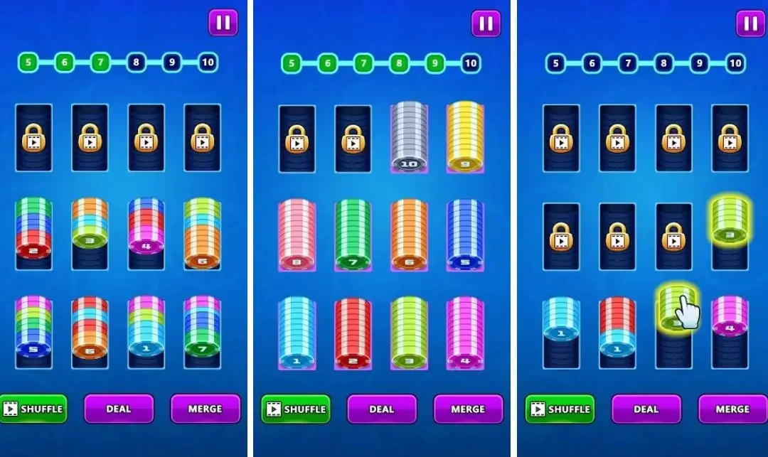 Chip Sort-Medal Merge app screenshots