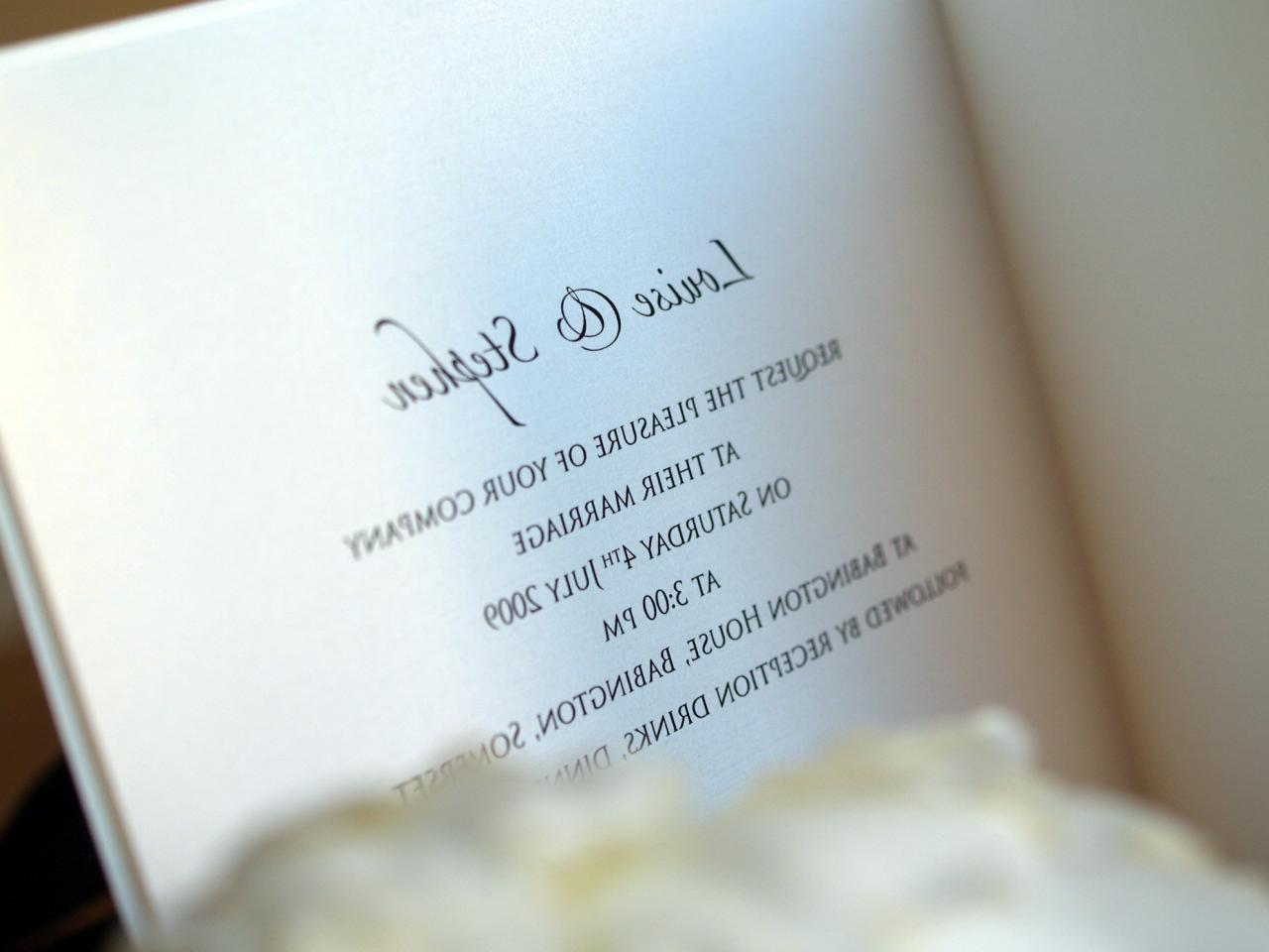 Greenwich wedding invitation