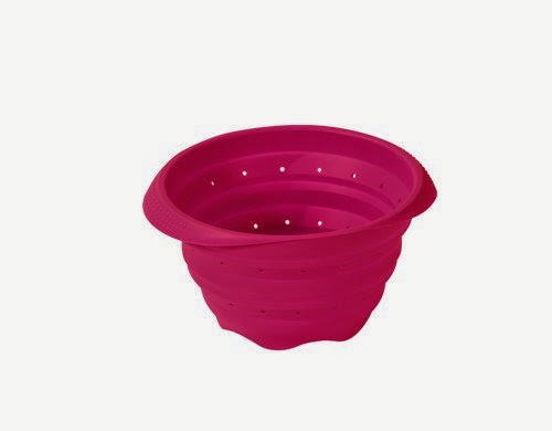  1/4 Gallon Silicone Foldable Colander (Pink)