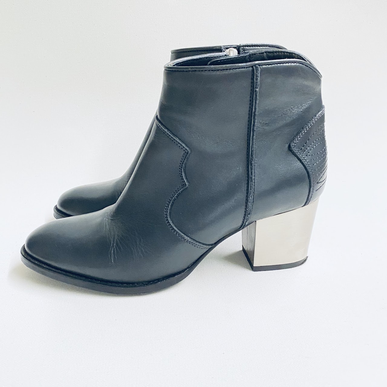 Zadig & Voltaire Molly Black Leather Ankle Boots