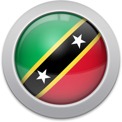 Kittitian flag icon with a silver frame