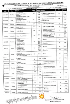 Peshawar Board: Revamped SSC Exam Schedule 2024! Check Your Dates Here