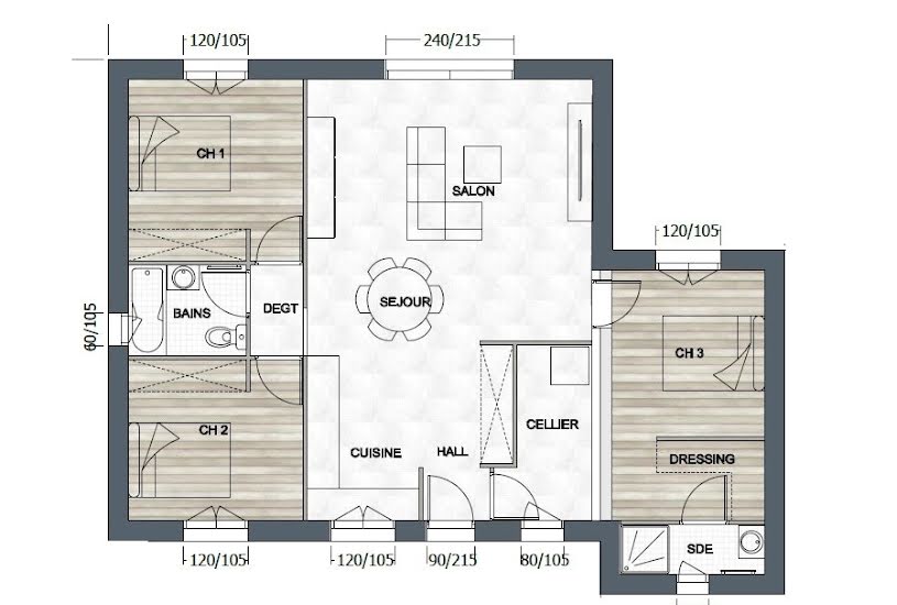  Vente Terrain + Maison - Terrain : 318m² - Maison : 70m² à Belleville-sur-Vie (85170) 