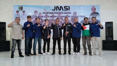 Pengurus Cabang Jaringan Media Siber Indonesia (JMSI) Lampung Timur periode 2023-2028 resmi dilantik