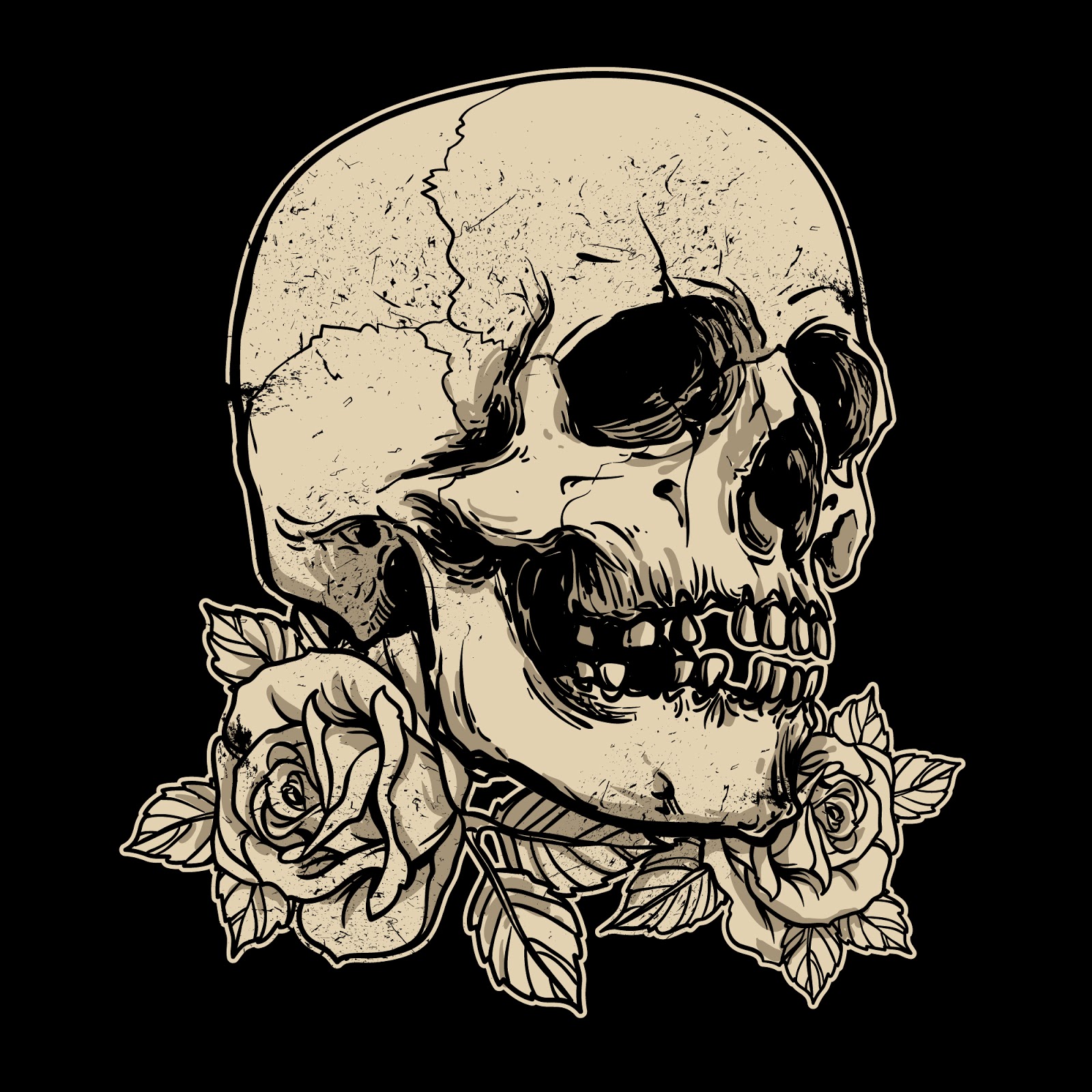Hand Drawing Skull With Rose Free Download Vector CDR, AI, EPS and PNG Formats Hand Drawing Skull With Rose Free Download Vector CDR, AI, EPS and PNG Formats