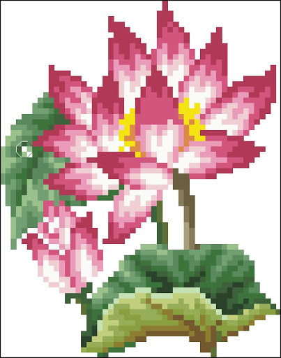 Mantra Hare Krishna. Lotus Flower Embroidery. Cross Stitch 