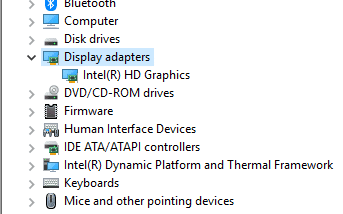 Double click on Display adapters