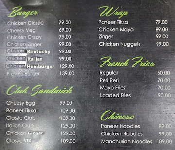 Gusto Cafe menu 