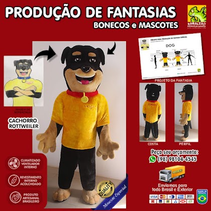 MASCOTE - Fantasia de Cachorro Rottweiler - Pet Shop