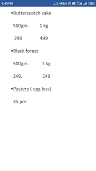 Bhumi Bakers And Confectioners menu 1