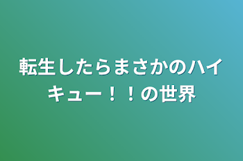 転生したらまさかのハイキュー！！の世界