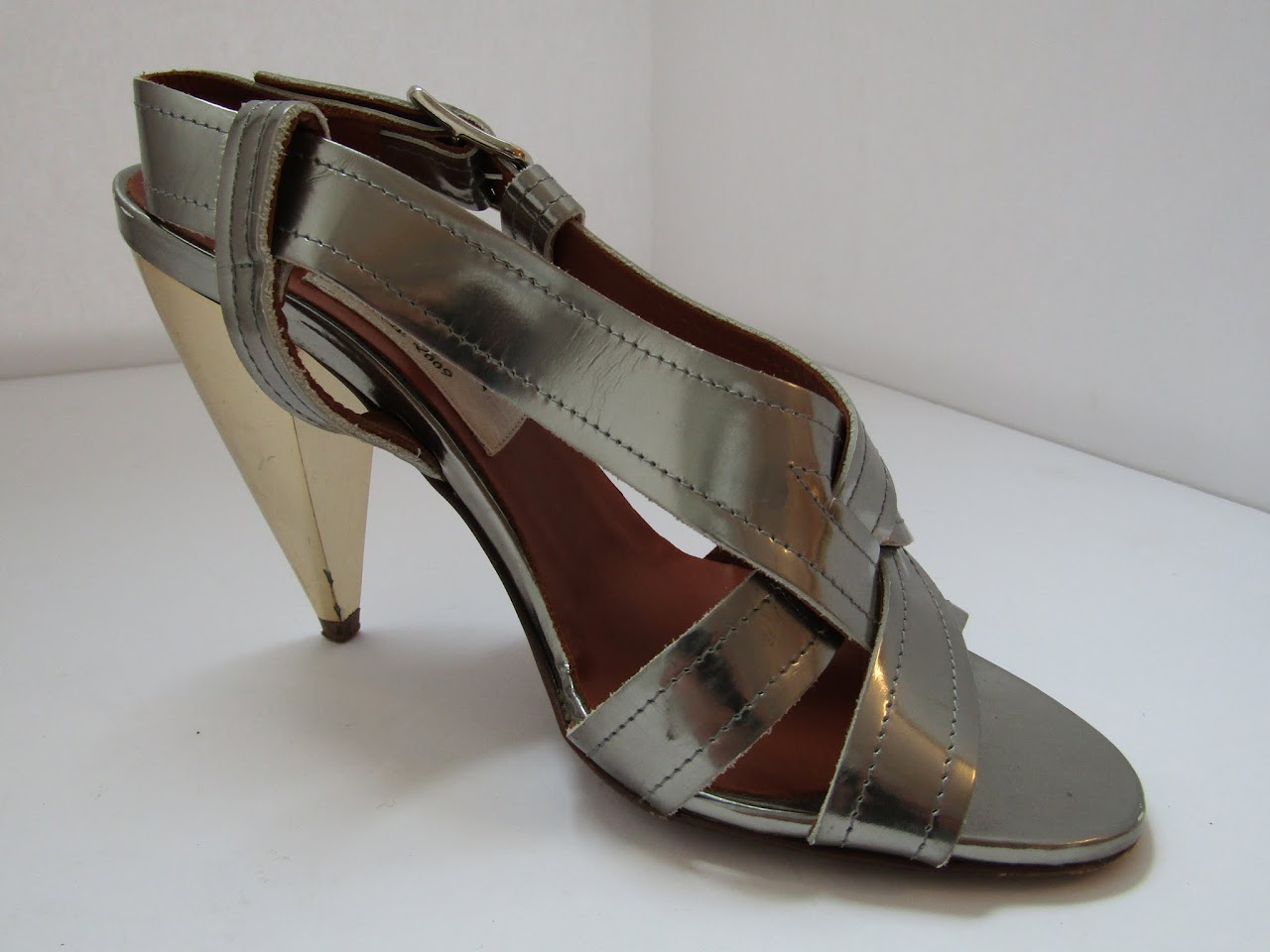 Lanvin Metallic Cone Heels