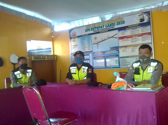 Giat apel pagi POS PAM Terminal Karangpandan, OPS Ketupat Candi 2020