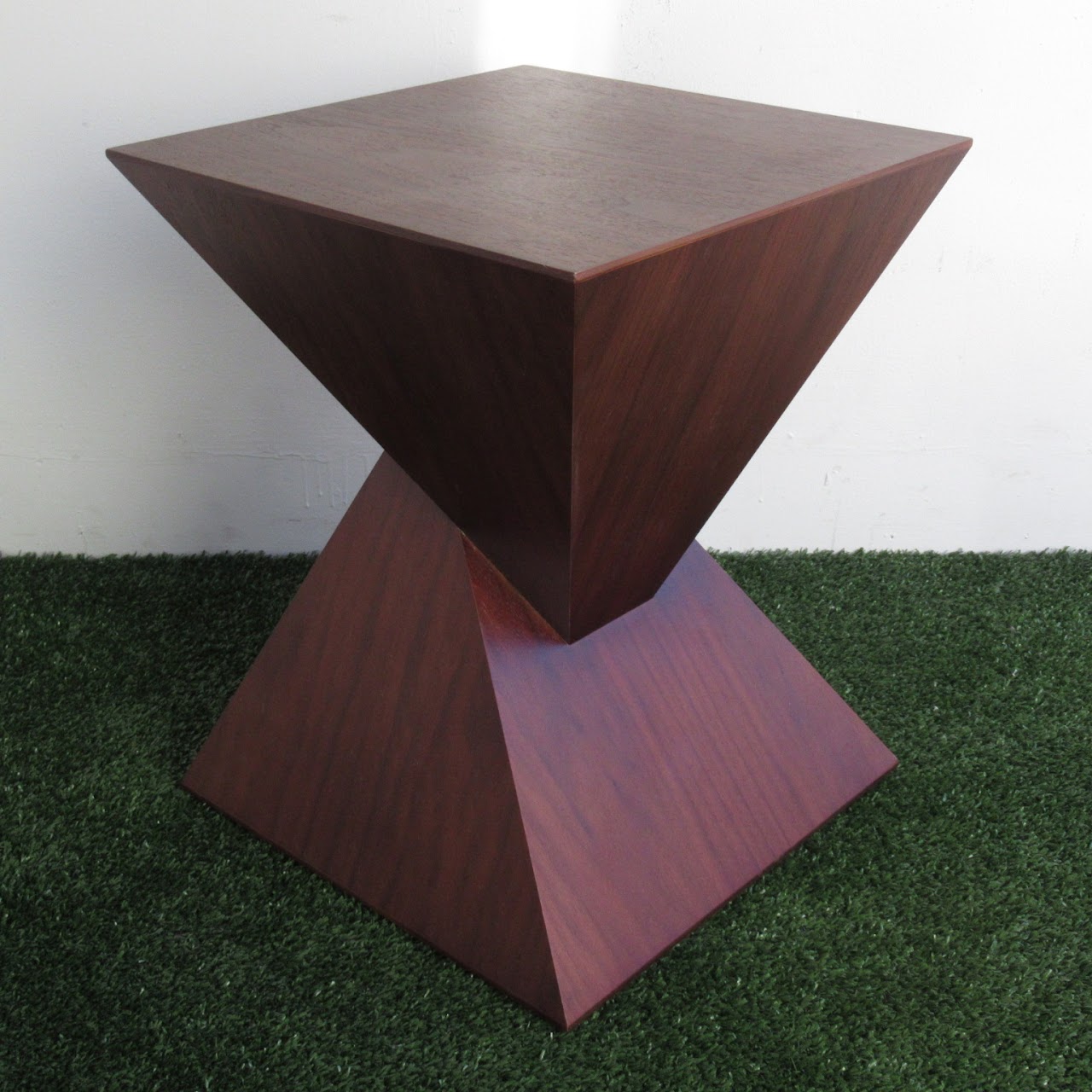 Geometric Wood Accent Table