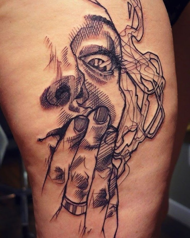 este_excelente_retrato_esboço_estilo_de_tatuagem