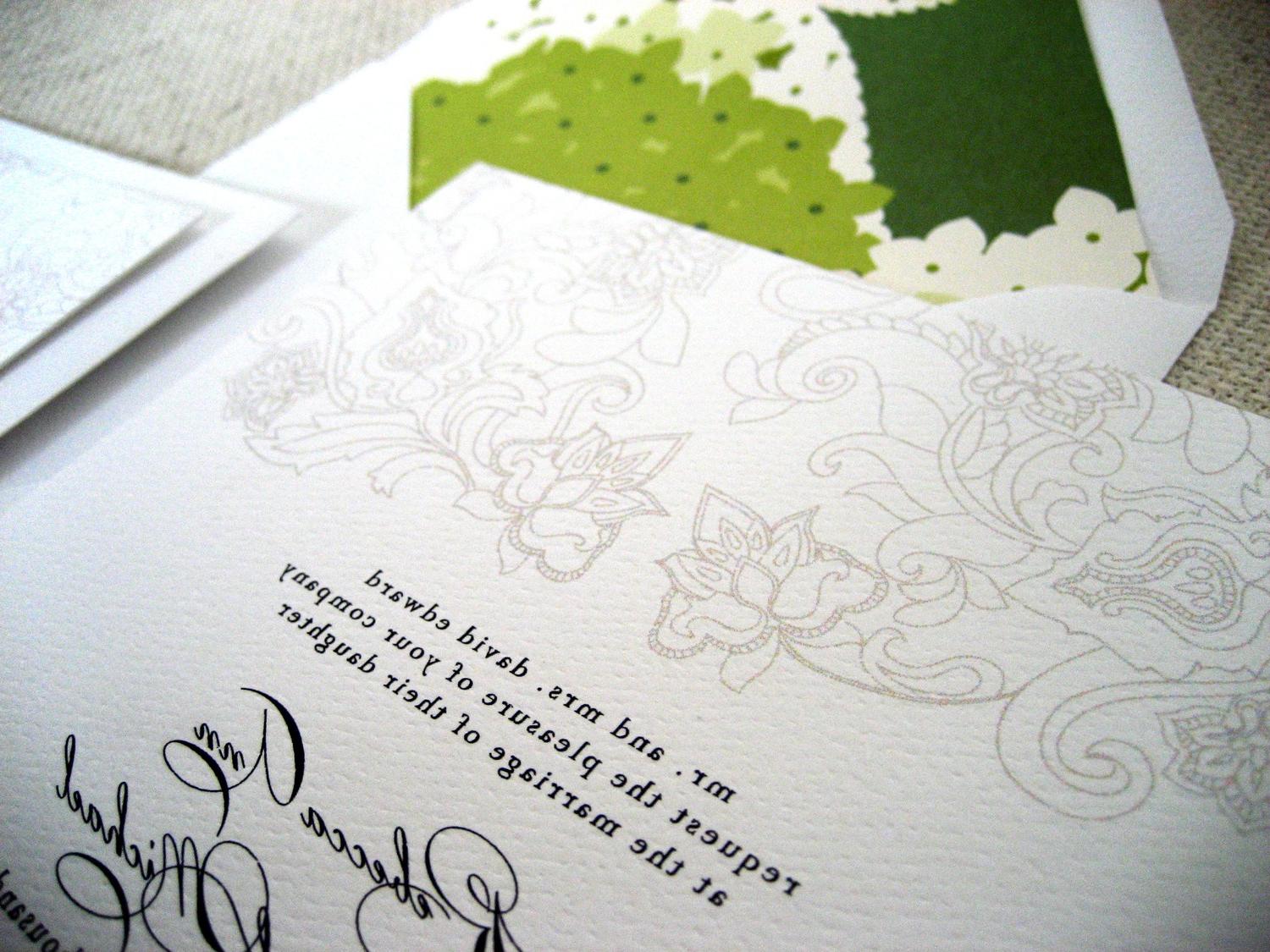 SAMPLE A Fresh Green Wedding Invitation Suite. From TheWoolberryPress