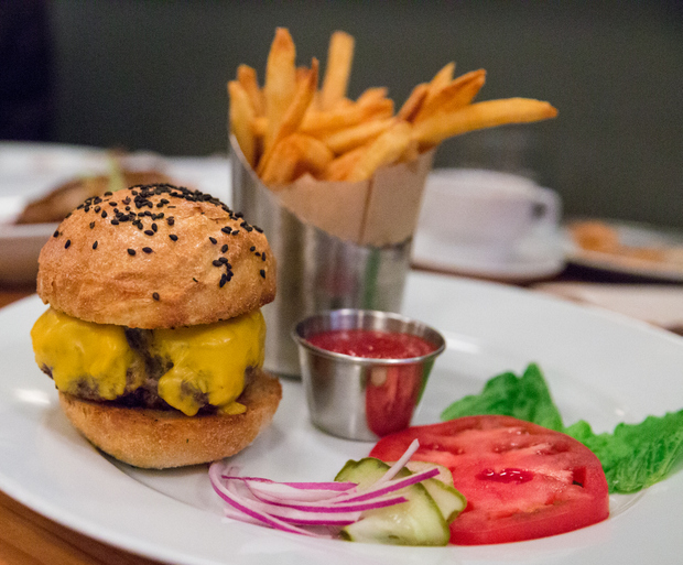 close-up photo of the burger