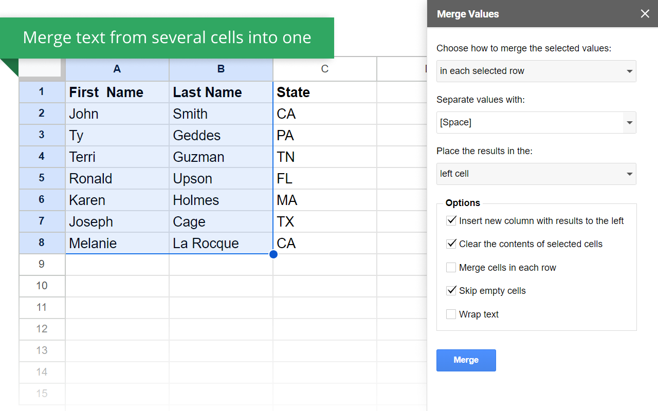 Split Names - Google Workspace Marketplace