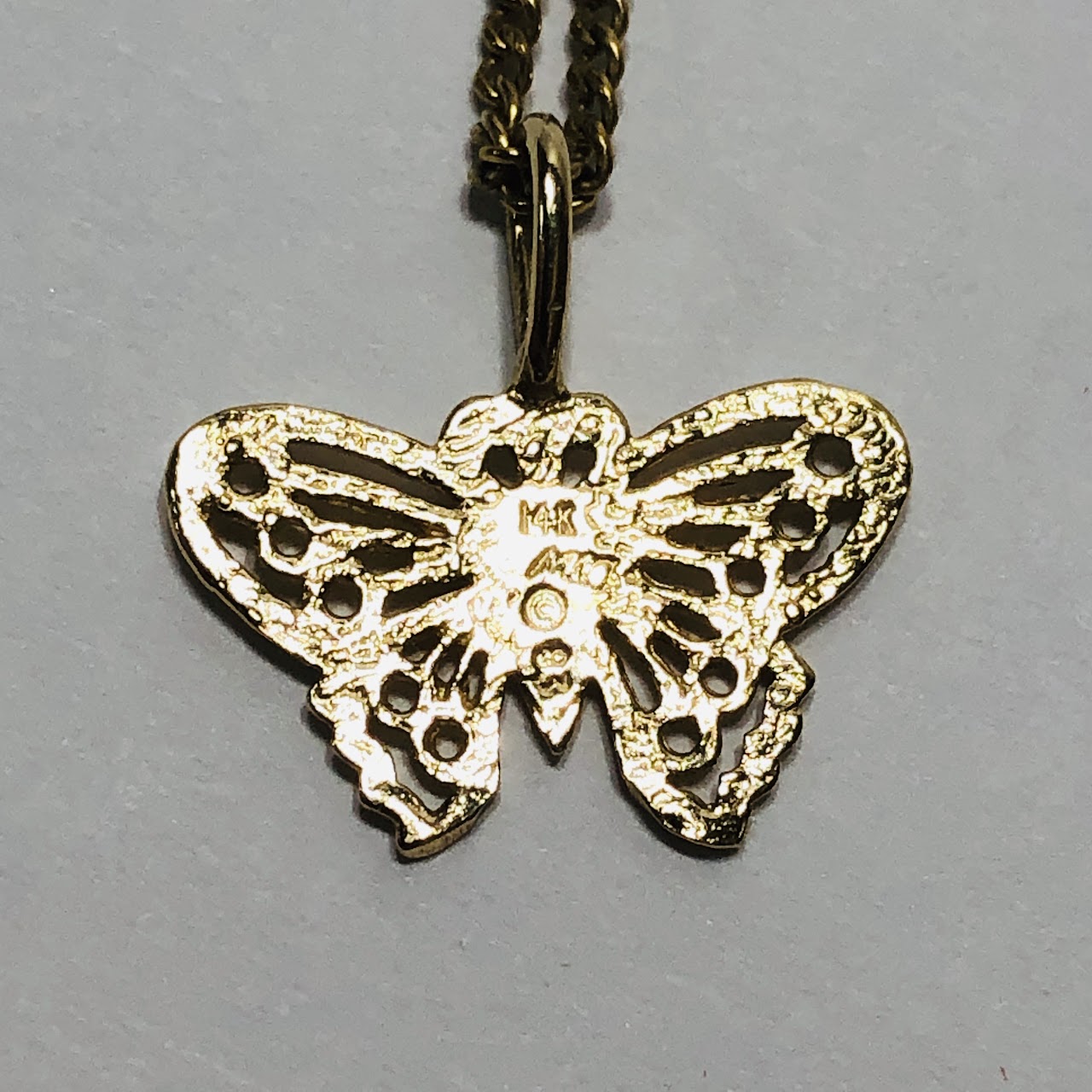 14K Gold Butterfly Necklace