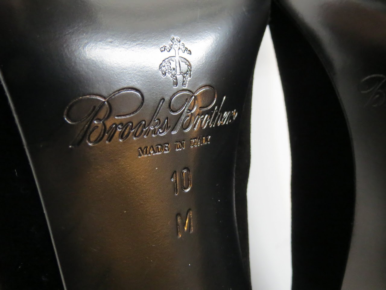 Brooks Brothers Monogram Black Velvet Kitten Heels