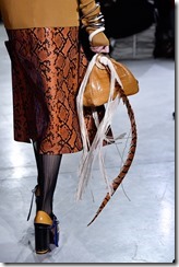 A model, detail, walks the runway at the Marni show during Milan Fashion Week Fall/Winter 2018/19 on February 25, 2018 in Milan, Italy.