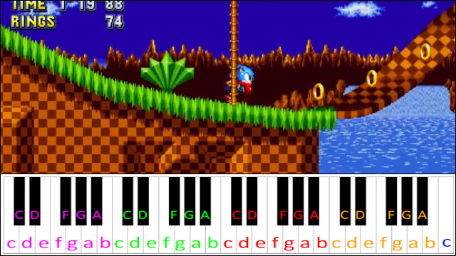 Sonic - Green Hill Zone  Piano Tutorial 