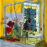 Edouard Vuillard, Fleurs sur une cheminée aux Clayes, vers 1932-1933, Détrempe sur papier marouflé sur toile