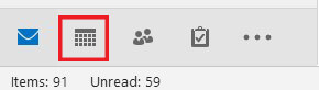 Haga clic en el icono Calendario en Outlook |  Cómo sincronizar Google Calendar con Outlook