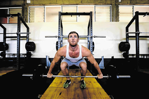 MAN VAN STAAL: South Africa's first home-trained world record holder and Olympic champion Cameron van der Burgh at the University of Pretoria gym Picture: